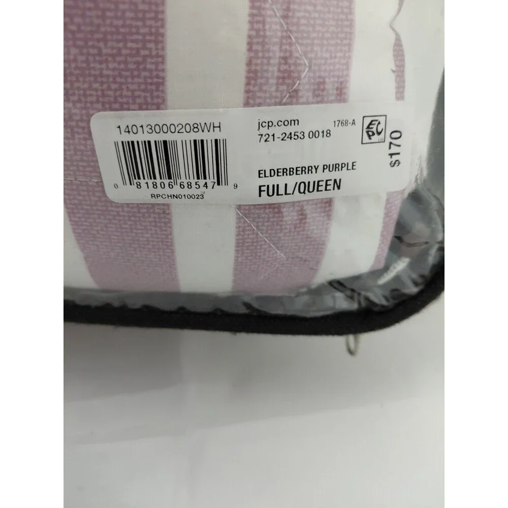 FIELDCREST Elderberry Purple Stripe Full/ Queen Bed Quilt, 90x96in $170 Retail